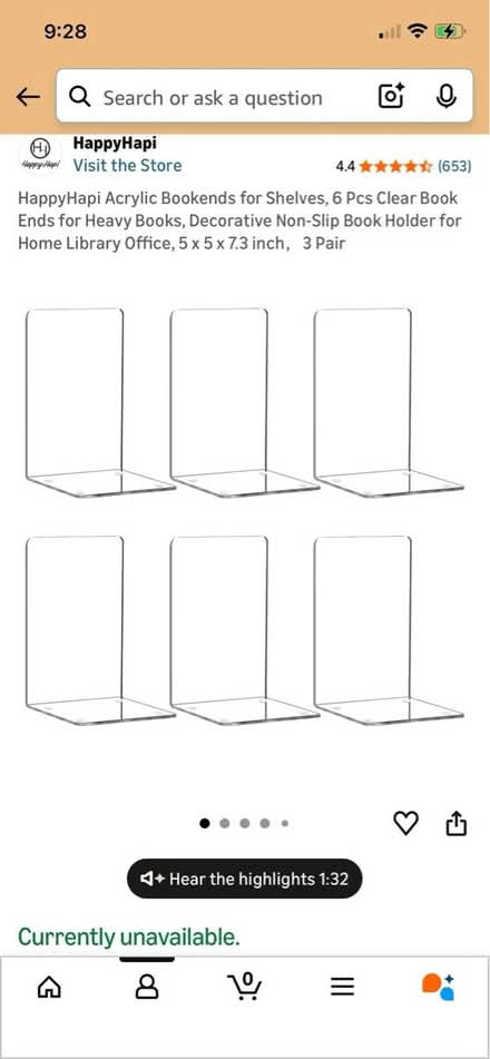 Photo of free clearacrylic bookends multiplepairs (Old East) #1