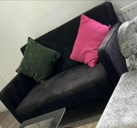 Photo of free Black velvet sofa (Cheadle greater Manchester) #2