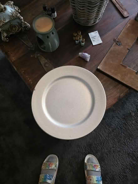 Photo of free 3 and a fixable Dining Chairs, A bag of potpourri, 6 plates (Warden Hill LU2) #4