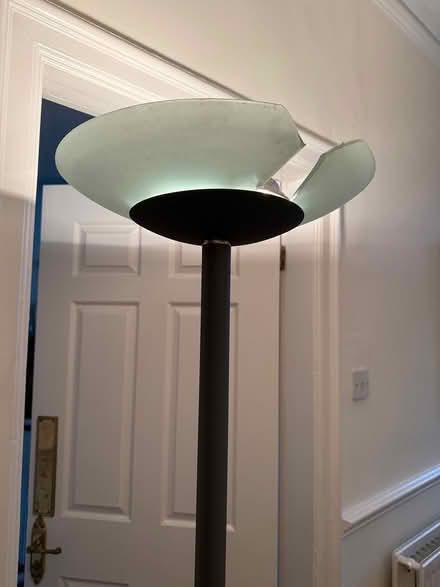 Photo of free Grey uplighter broken glass shade (Salford M30) #2