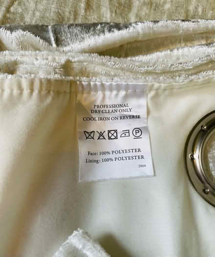 Photo of free Crushed velvet white eyelet curtains (Matfield TN12) #3