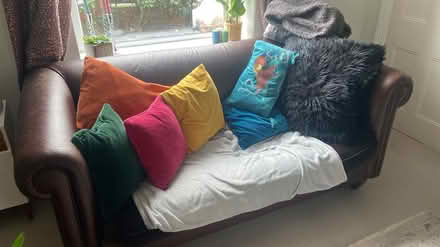 Photo of free Brown leather/fabric sofa (Salendine nook) #1