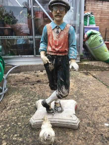Photo of free Farmer and chicken garden statue (Calne SN11) #1