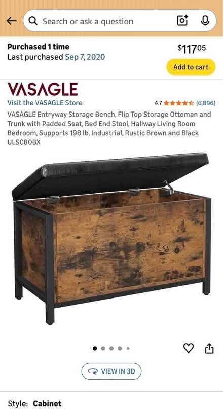 Photo of free Storage Bench (South Plainfield) #3