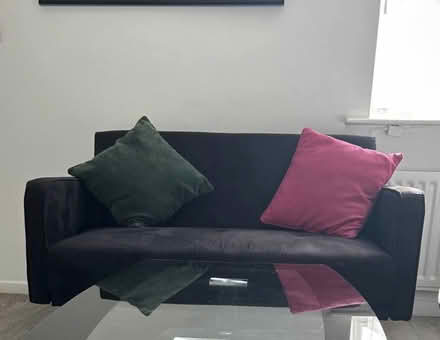 Photo of free Black velvet sofa (Cheadle greater Manchester) #1