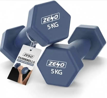 Photo of free 5kg pair of dumbells (blue) (Ryelands LA1) #1