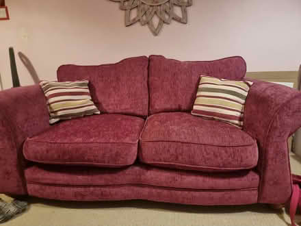 Photo of free 2 Seater Dark Pink Sofa (RG42 1PZ) #1