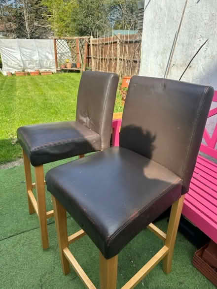 Photo of free 2 high leather chairs (Tolwort KT5) #1