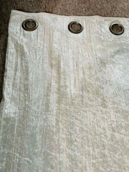 Photo of free Crushed velvet white eyelet curtains (Matfield TN12) #1