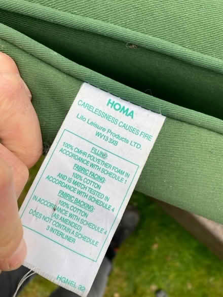 Photo of free Green three part cushion for steamer chair (Gorse Hill GU22) #2