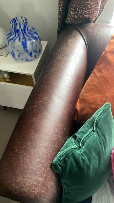 Photo of free Brown leather/fabric sofa (Salendine nook) #2