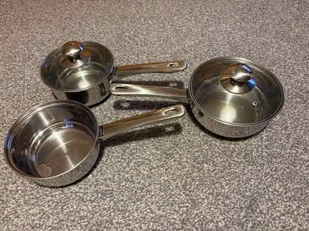 Photo of free 3 pans, 2 with lids (Eastbourne BN21) #1