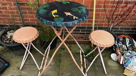 Photo of free Metal folding bistro set (Halewood L25) #1