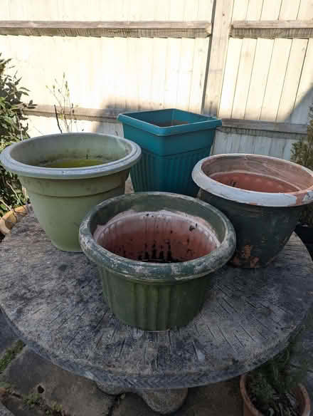 Photo of free Four large plastic garden pots (Brookvale RG21) #1