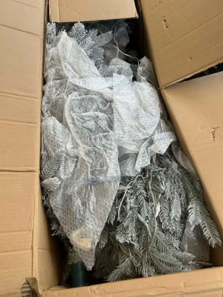 Photo of free Silver/white Christmas tree (Crewkerne) #2