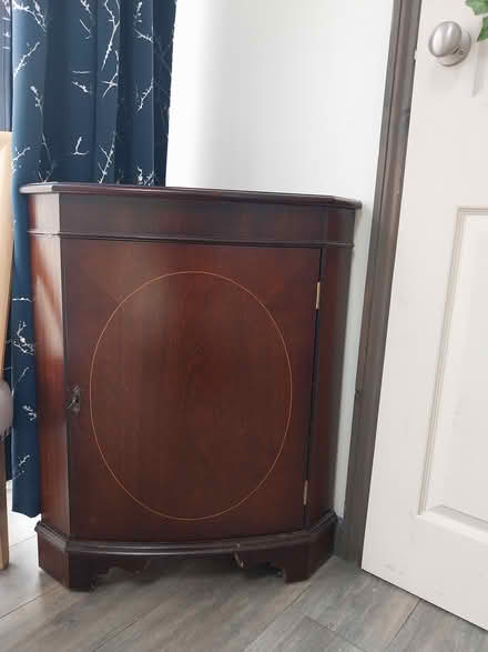 Photo of free Dark wooden locking corner cabinet (Merseybank estate M21 7PN) #2