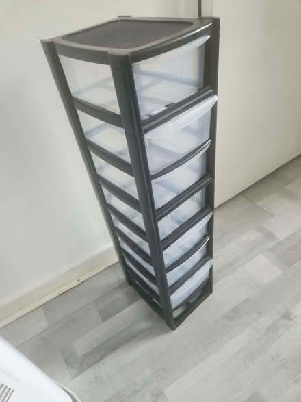 Photo of free Black and clear plastic stack of shelves (Haggerston E8) #1