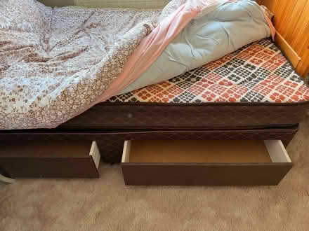 Photo of free Single divan bed with 2 drawers, headboard + mattress (Dutton PR3) #2