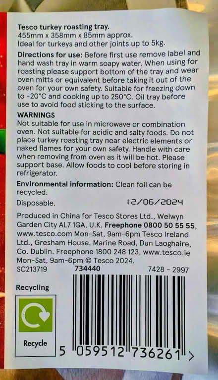 Photo of free Two large roasting tins (Hatfield AL9) #2