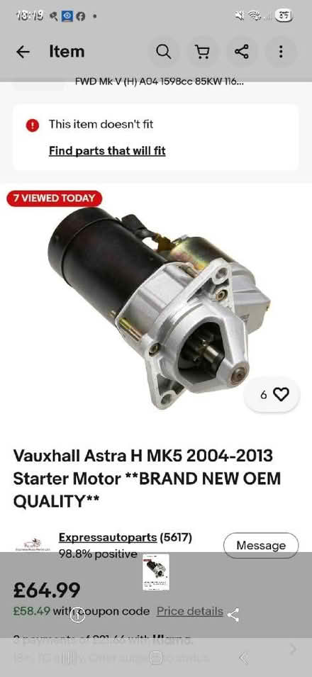 Photo of Starter moter (Appleby-in-Westmorland CA16) #1