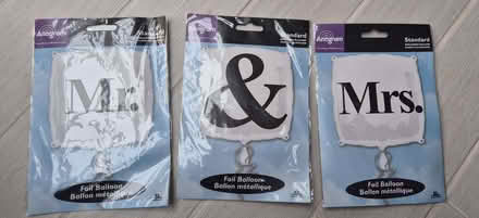 Photo of free 3 x foil balloons 'Mr. & Mrs.' (North Watford WD24) #1