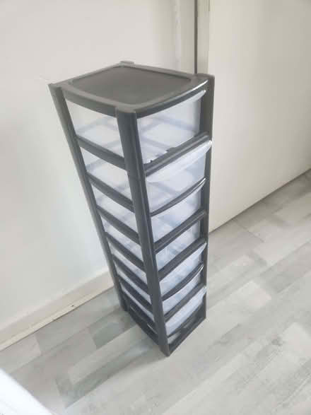 Photo of free Black and clear plastic stack of shelves (Haggerston E8) #2