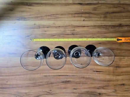 Photo of free 3 + 1 Tall Black stem wine glasses (Northcote Road SW11) #2