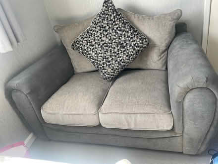 Photo of free 2 seater grey sofa (Southdown) #1