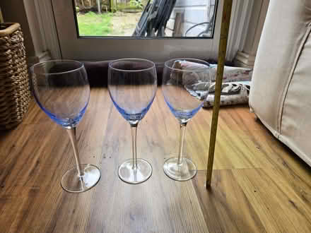 Photo of free Blue tinted Tall stem Wine glasses (Northcote Road SW11) #1