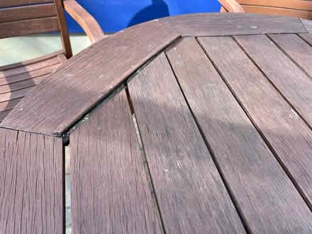 Photo of free wood patio table/chairs (old) (Tenleytown) #2