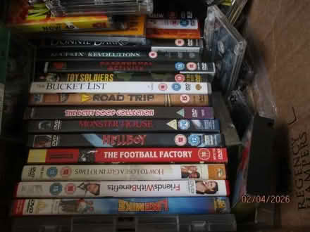 Photo of free Box of misc DVDs CDs and cassette tapes (Innsworth GL3) #2