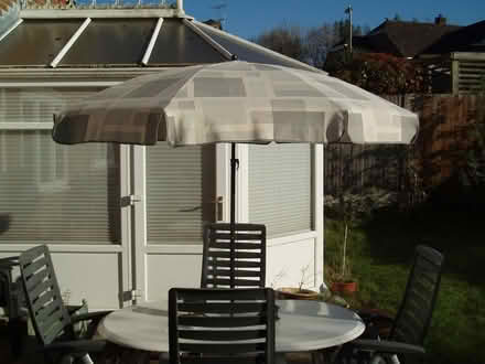 Photo of free Garden Parasol / Umbrella with Base & Pole (Yateley GU46) #1