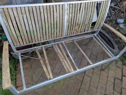 Photo of free Aluminium Garden Bench, needs wooden slats replacing (Portslade by Sea BN41) #1