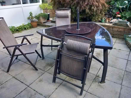 Photo of free glass top patio table and 4 chairs (Horsham,redford ave) #1