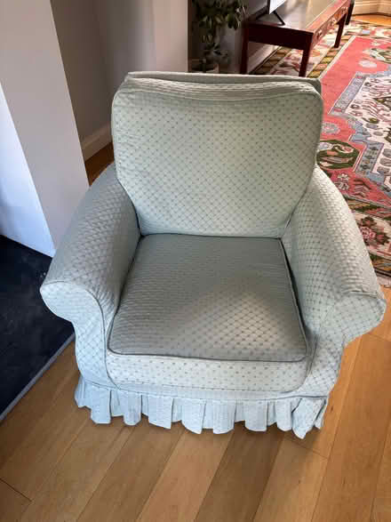 Photo of free Blue sofa and 2 fireside chairs (Pontesbury SY5) #1