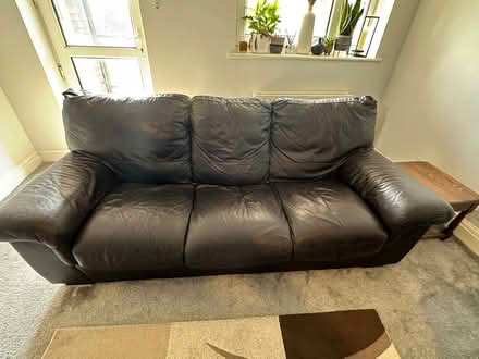 Photo of free Two 3 seater leather sofas (Hayes BR2) #1