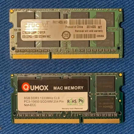 Photo of free RAM,2 x 8GB DDR3 1333MHz SO-DIMMS for iMacs (Central Stroud) (Stroud GL5) #1