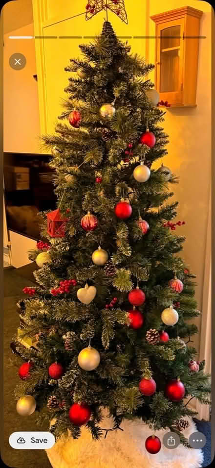 Photo of free Christmas tree (7 1/2 foot), decorations and lights. (Seal TN15) #1