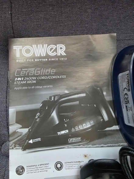 Photo of free Tower T22008 CeraGlide 2-in-1 Cord or Cordless Steam Iron (Stroud GL5) #3