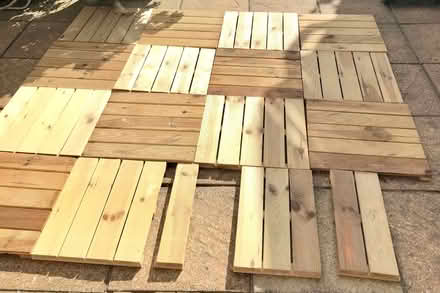 Photo of free 13 (whole) + 2 (cut down) decking boards 45cms /28” square (Braintree CM7) #2