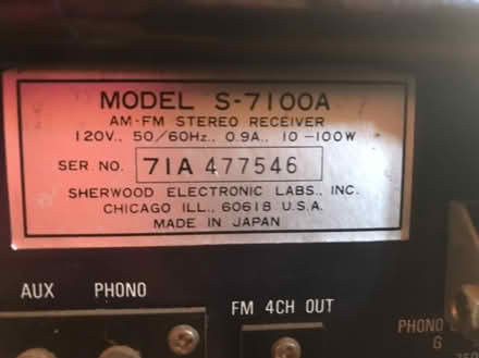 Photo of free Sherwood Stereo Receiver (Berkeley SW) #4