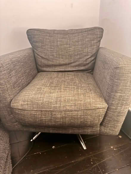 Photo of free Grey Sofa and Swivel Chair (Heaton Park M25) #1