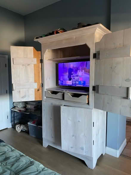 Photo of free Tall wood cabinet (tv not included) (5 canyons Castro Valley) #2