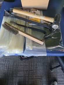 Photo of free cable ties, pry bars, small sledgehammer #1