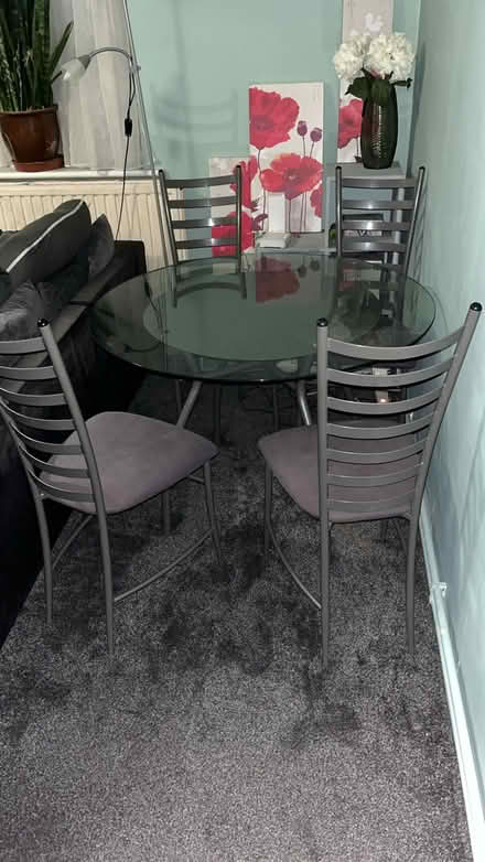 Photo of free Glass dining table and 4 chairs (SE22) #1
