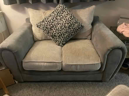 Photo of free 2 seater grey sofa (Southdown) #1