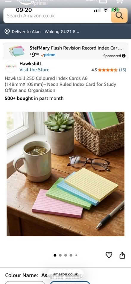 Photo of Multicoloured revision cards (Woking GU21) #1