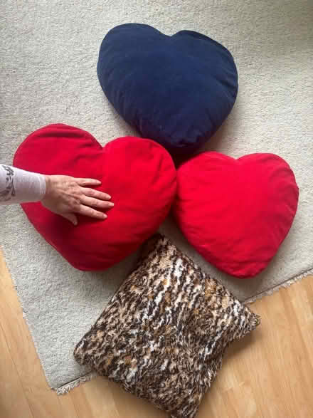 Photo of free Three hearts cushions and one square cushion (West Norwood SE27) #1