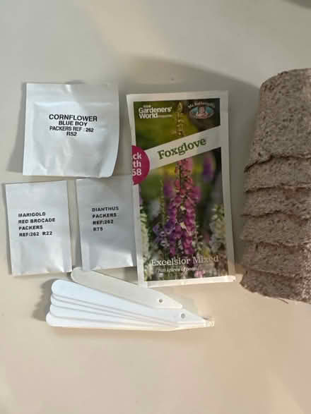 Photo of free Seeds, pots & markers (CO4 9 Colchester) #1