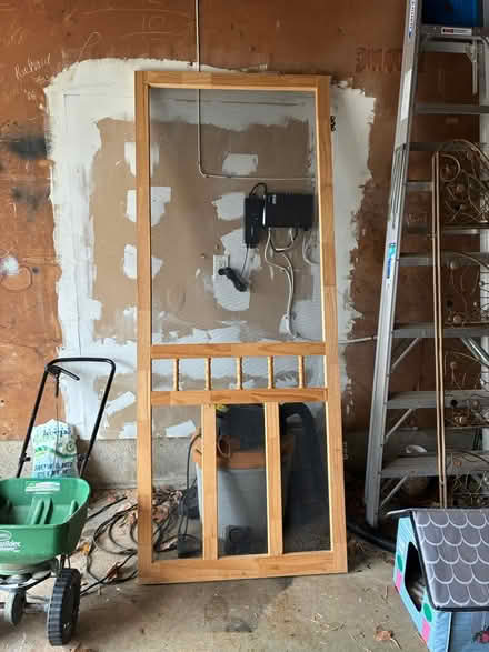 Photo of free Wood framed screen door (Hazlet) #1